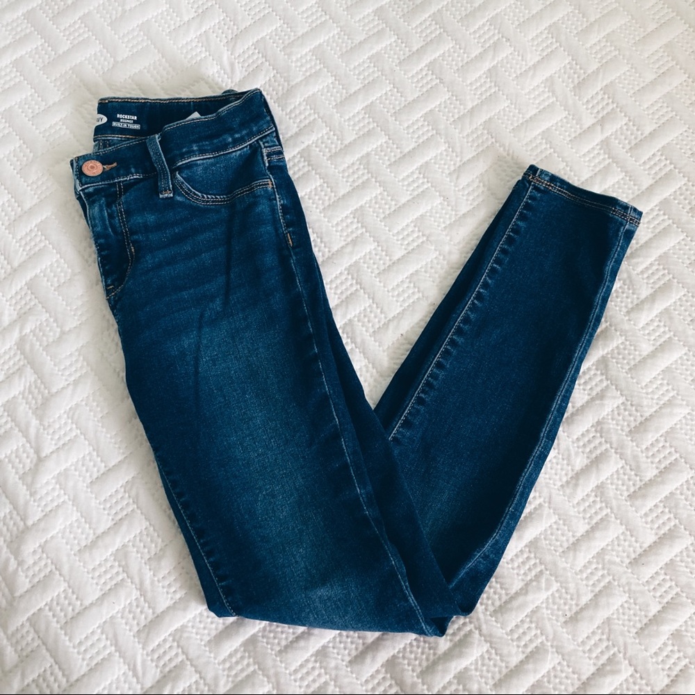 - SOLD - Old Navy • Dark Wash Rockstar Jeggings Girls Size 12 EUC - Picture 1 of 6